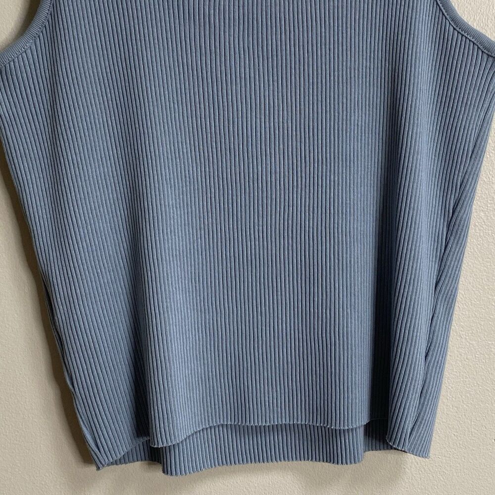 VINCE Topaz Blue Sweetheart Neck Ribbed Knit Crop Tank Size Large - Picture 10 of 13